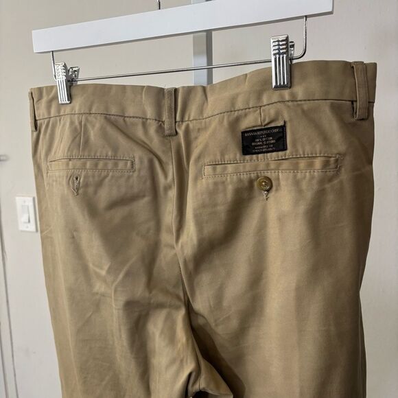 Banana Republic Khaki Chinos Classic Straight-Leg Cotton 33x30 DAWSON - Picture 5 of 11